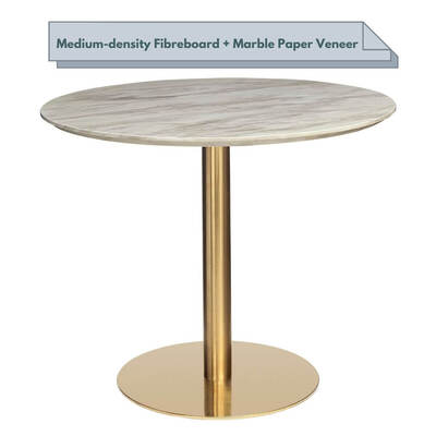 Mid-Century Design Round Dining Table-Gold