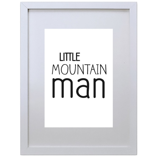 Little Mountain Man (210 x 297mm, White Frame)