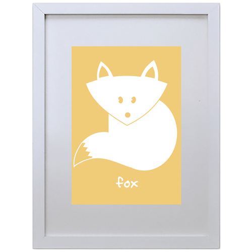 The Fox Stay Clever (Orange, 210 x 297mm, White Frame)