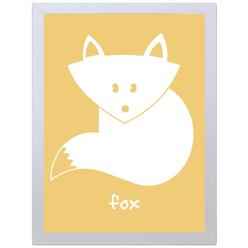 The Fox Stay Clever (Orange, 297 x 420mm, White Frame)