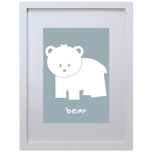 Bear (Blue, 210 x 297mm, No Frame)