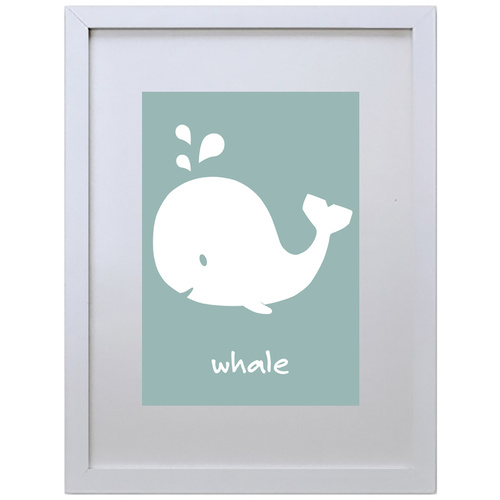 Whale (Blue, 210 x 297mm, No Frame)