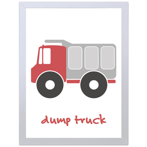 Dump Truck (Red, 297 x 420mm, White Frame)