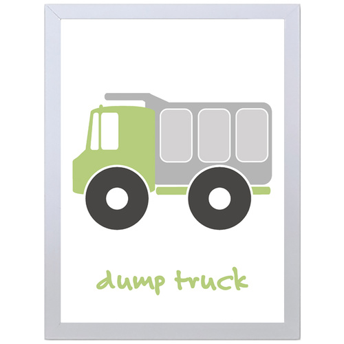 Dump Truck (Green, 297 x 420mm, White Frame)