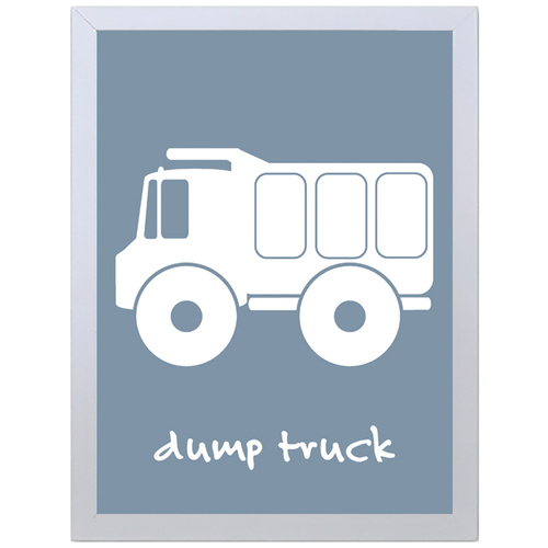 Dump Truck (Blue, 297 x 420mm, White Frame)