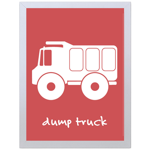 Dump Truck (Red-White, 297 x 420mm, White Frame)