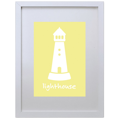 Light House (Yellow, 210 x 297mm, White Frame)