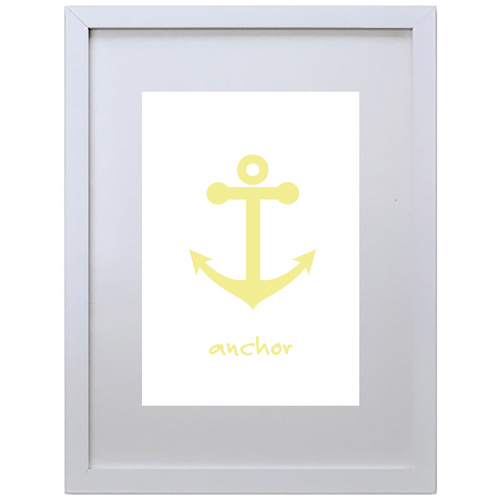 Anchor (White-Yellow, 210 x 297mm, White Frame)