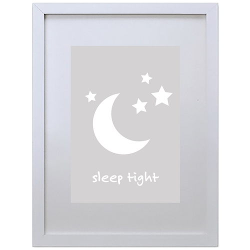 Sleep Tight (Gray, 210 x 297mm, White Frame)