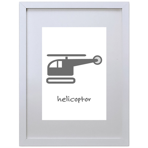 Helicopter (Gray, 210 x 297mm, No Frame)