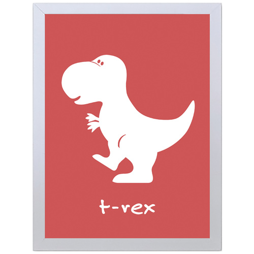 T-Rex Dinosaur (Red, 297 x 420mm, No Frame)