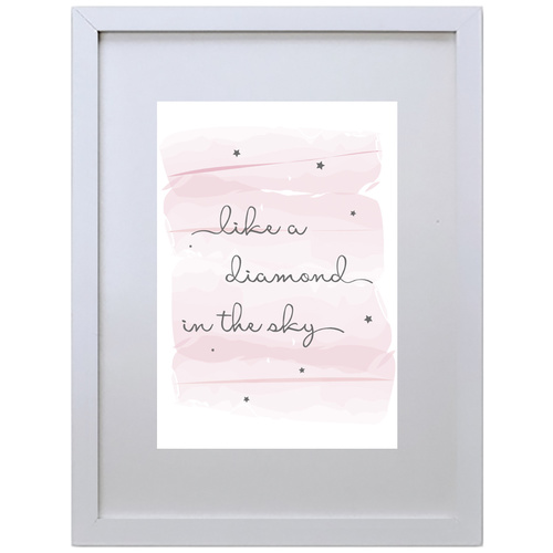 Like A Diamond In The Sky (Pink, 210 x 297mm, White Frame)