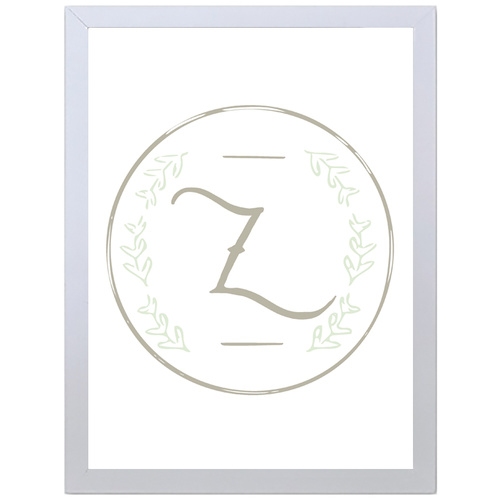 Letter Z Initial (297 x 420mm, White Frame)