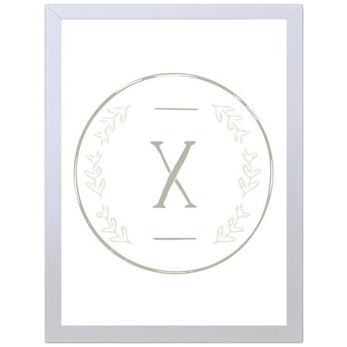 Letter X Initial (297 x 420mm, White Frame)