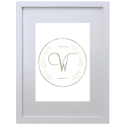 Letter W Initial (210 x 297mm, White Frame)