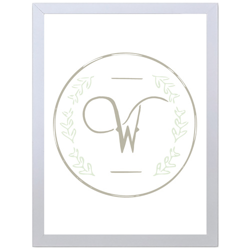 Letter W Initial (297 x 420mm, White Frame)