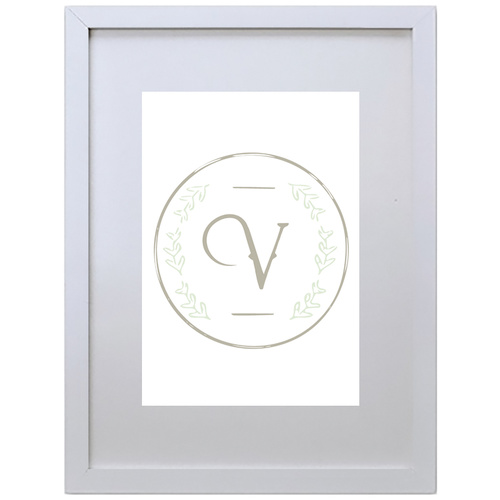 Letter V Initial (210 x 297mm, White Frame)