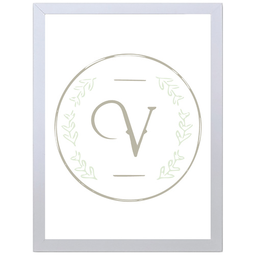 Letter V Initial (297 x 420mm, White Frame)