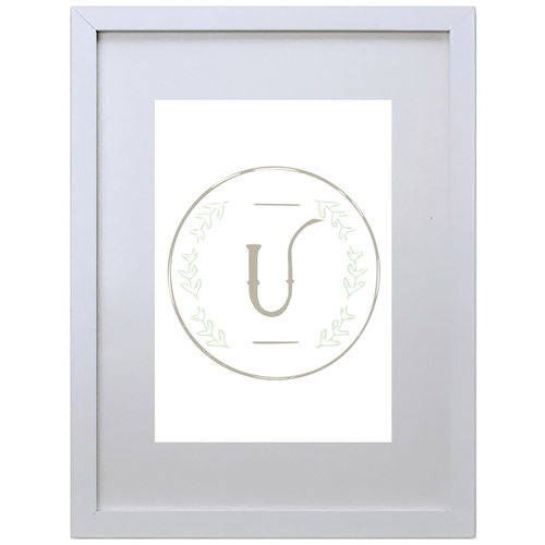 Letter U Initial (210 x 297mm, White Frame)