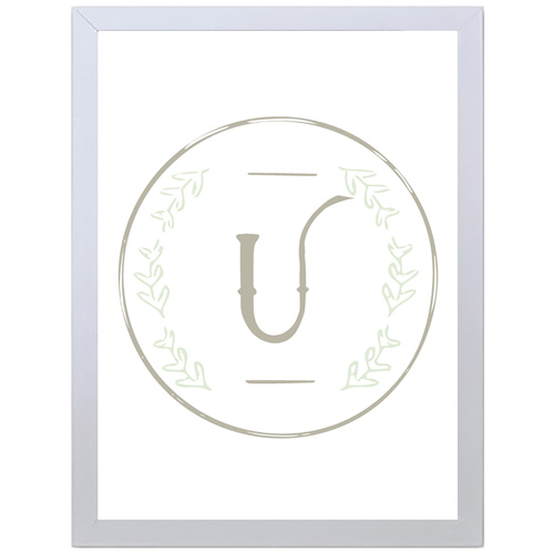 Letter U Initial (297 x 420mm, White Frame)