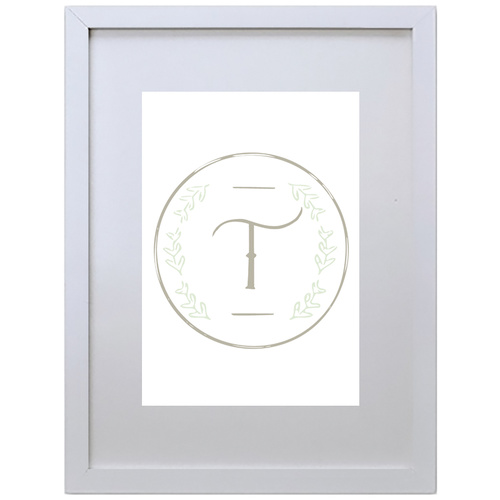 Letter T Initial (210 x 297mm, White Frame)