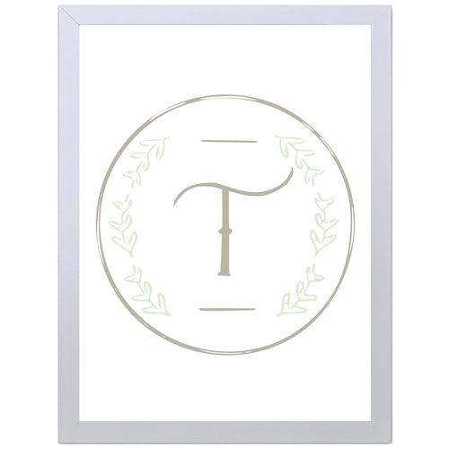 Letter T Initial (297 x 420mm, White Frame)