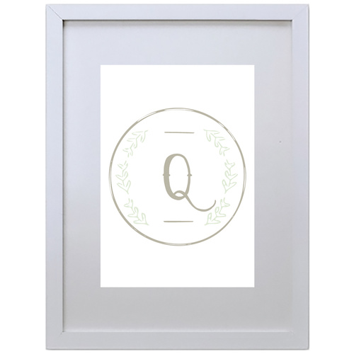 Letter Q Initial (210 x 297mm, White Frame)