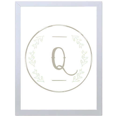 Letter Q Initial (297 x 420mm, White Frame)