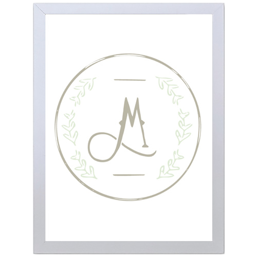 Letter M Initial (297 x 420mm, White Frame)