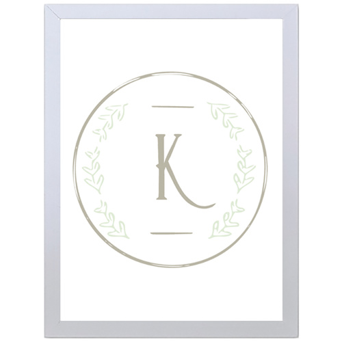 Letter K Initial (297 x 420mm, White Frame)