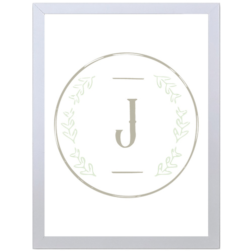 Letter J Initial (297 x 420mm, White Frame)