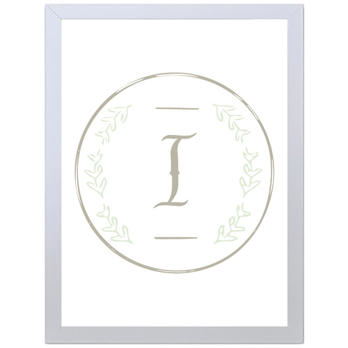 Letter I Initial (297 x 420mm, White Frame)