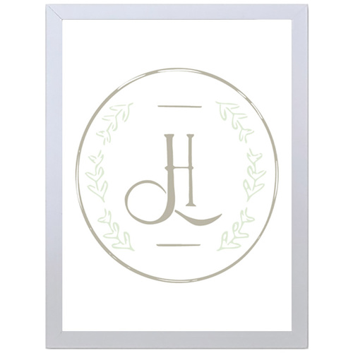 Letter H Initial (297 x 420mm, White Frame)