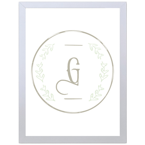 Letter G Initial (297 x 420mm, White Frame)