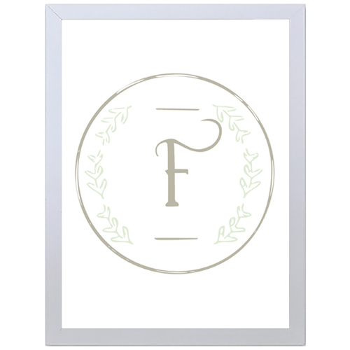 Letter F Initial (297 x 420mm, White Frame)