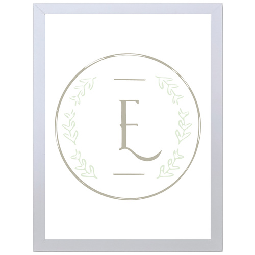 Letter E Initial (297 x 420mm, White Frame)