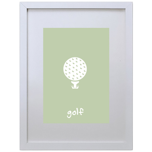 Golf (Green, 210 x 297mm, White Frame)