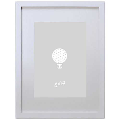 Golf (Gray, 210 x 297mm, White Frame)