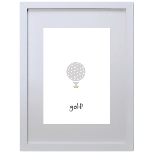 Golf (White, 210 x 297mm, White Frame)