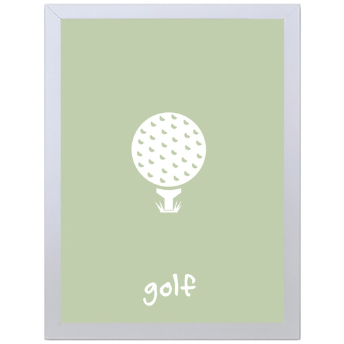 Golf (Green, 297 x 420mm, White Frame)