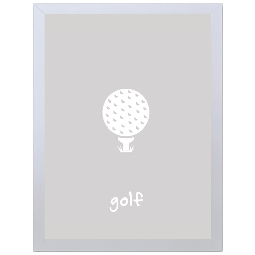 Golf (Gray, 297 x 420mm, White Frame)