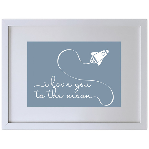 I Love You To The Moon (210 x 297mm, White Frame)