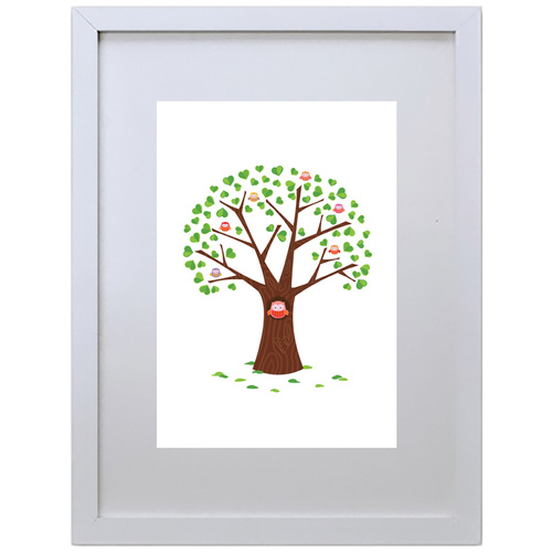 Simple Tree (210 x 297mm, White Frame)