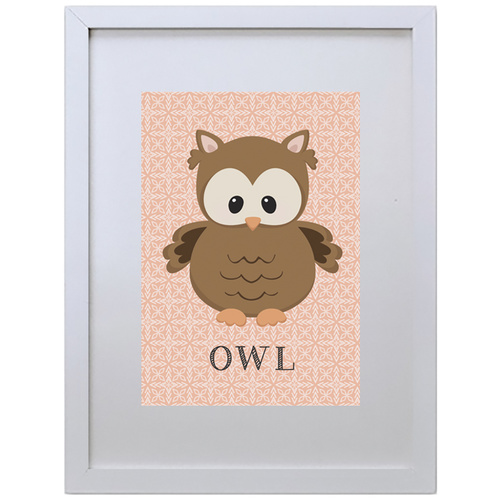 The Owl (210 x 297mm, White Frame)