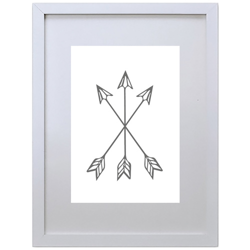 Three Crossing Arrows (210 x 297mm, White Frame)