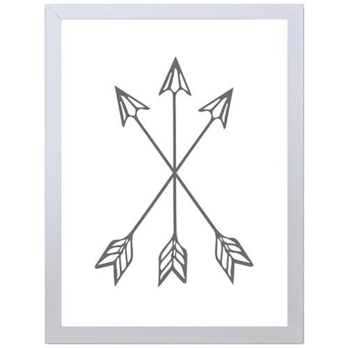 Three Crossing Arrows (297 x 420mm, White Frame)