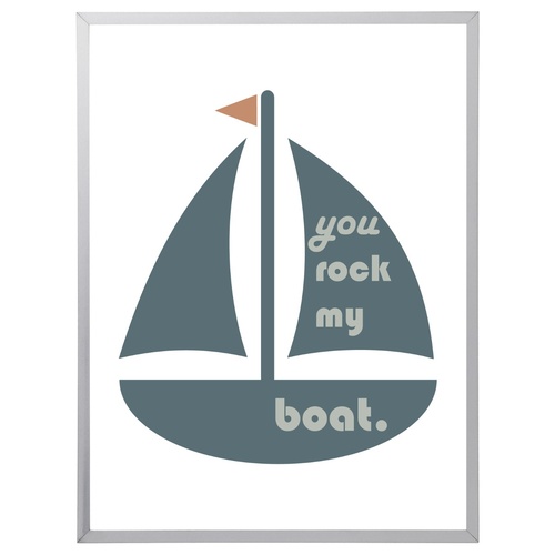 Sailboat You Rock My Boat (297 x 420mm, White Frame)