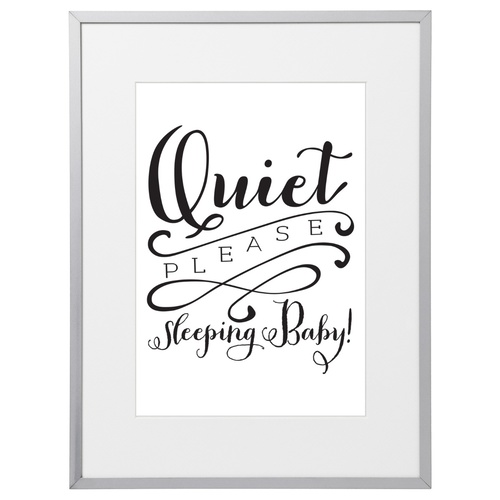 Quiet Please Sleeping   (210 x 297mm, White Frame)