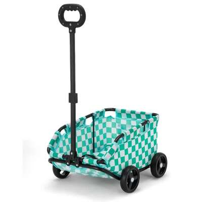 Green Lattice Compact Foldable Pet Stroller for Dogs and Cats Lightweight Travel