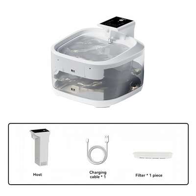 White 4.5L Rechargeable Pet Water Fountain for Cats & Dogs Automatic Circulating